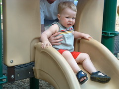 Josh is not so sure about this whole sliding thing