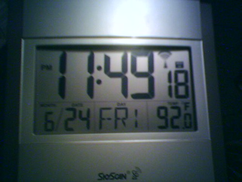 Clock with temperature