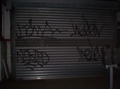 Graffiti, roll down security gate
